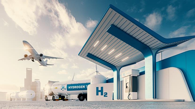 Hydrogen storage concept with play flying above