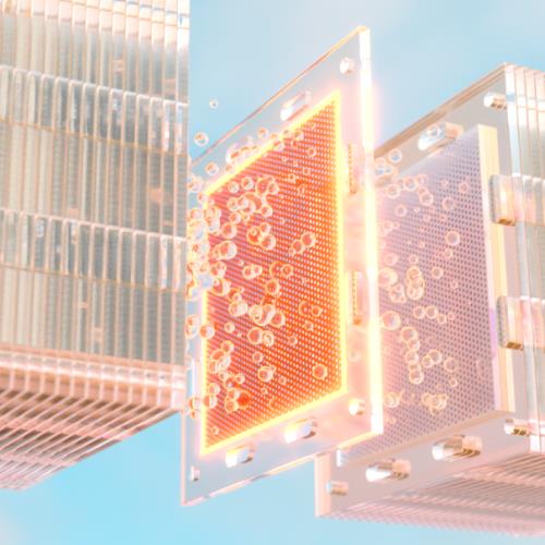 A building with energy emanating from it