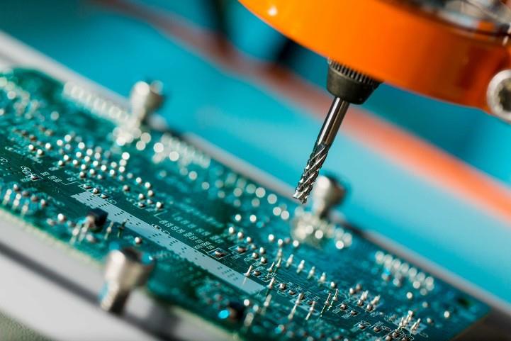 mechanical arm above semicondutor chip