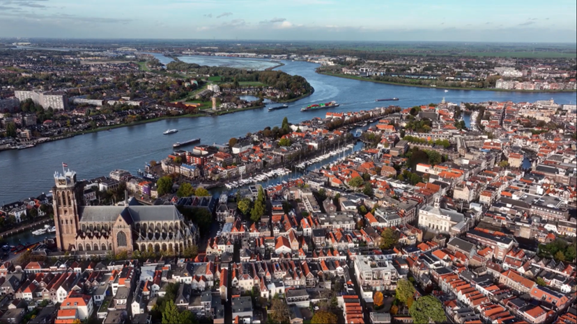 Fly by view of Dordrecht