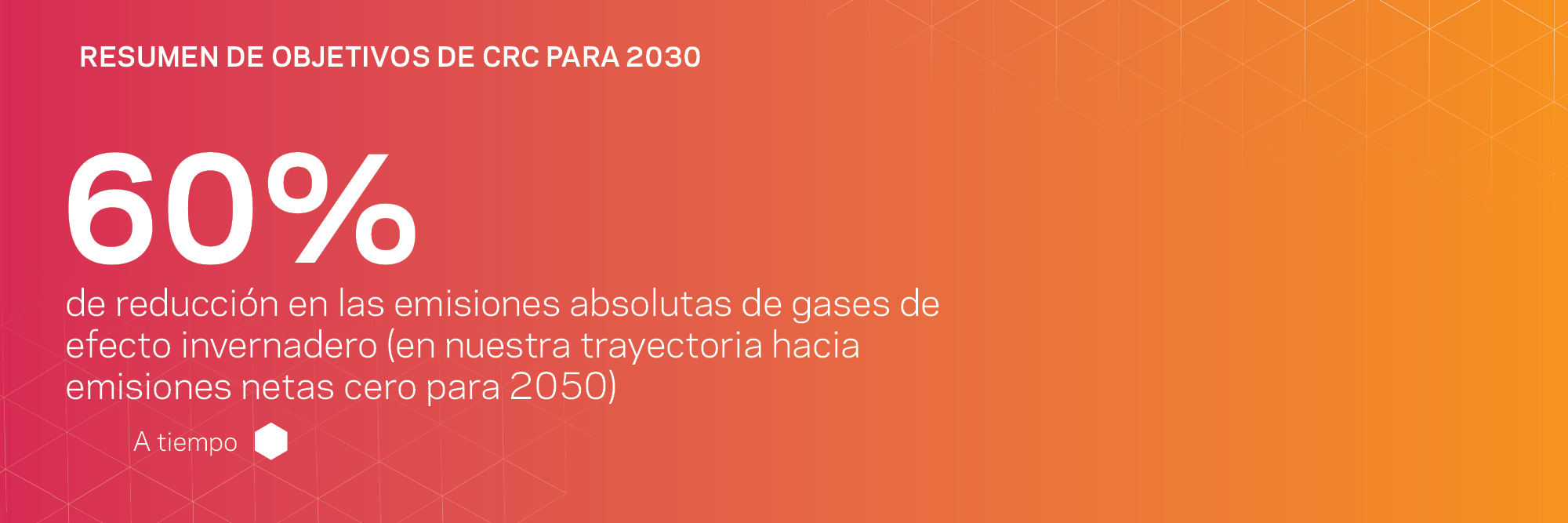 La reducción del 60 % de las emisiones absolutas de gases de efecto invernadero está en marcha.