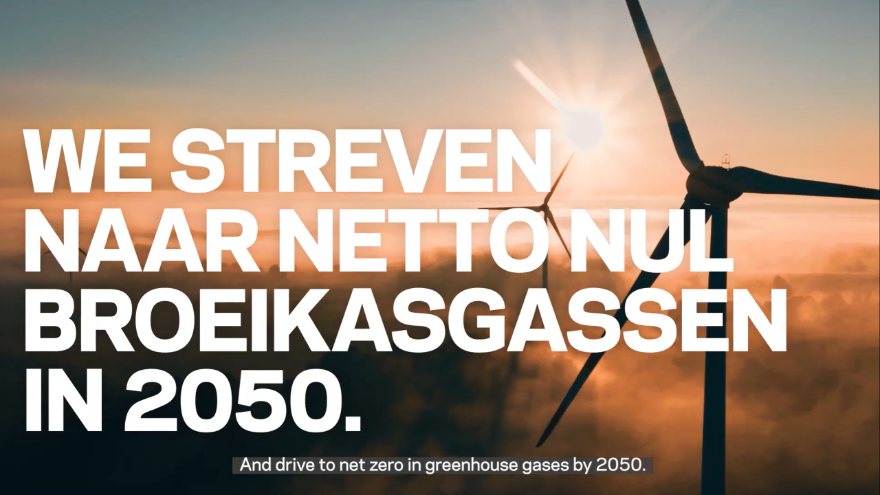 We streven naar netto nul broeikasgassen in 2050