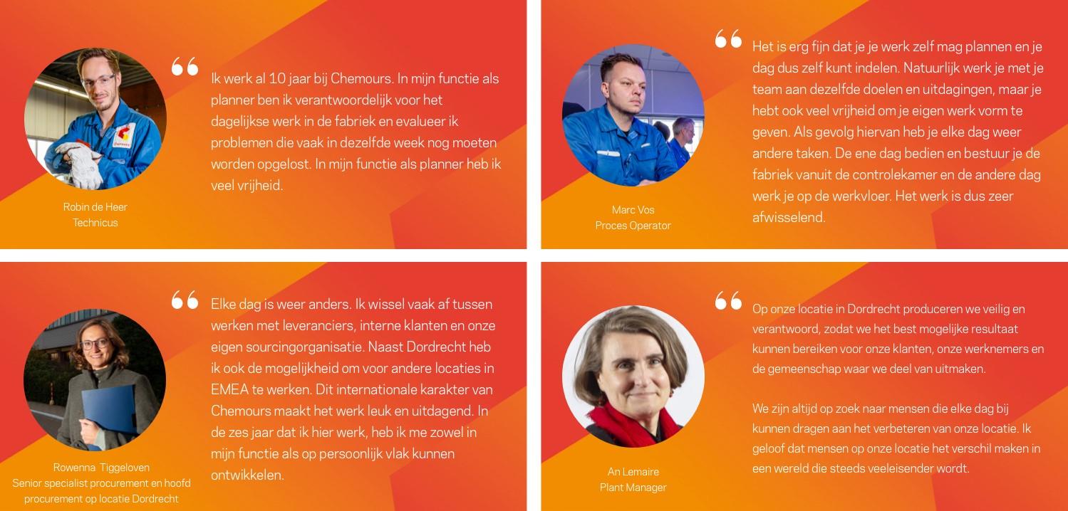 quotes from Dordrecht employees